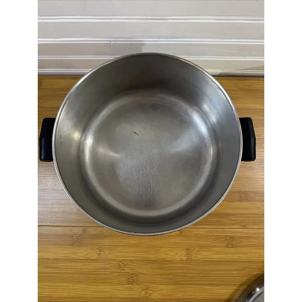 Vintage Farberware 6 Qt Stock Pot Lid Bronx NY USA Stainless Steel Aluminum Clad